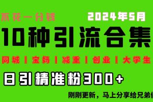（10545期）0投入，每天搞300+“同城、宝妈、减重、创业、大学生”等10大流量！