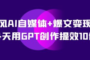 AI自媒体+爆文变现营，14天用GPT创作提效10倍（12节课）