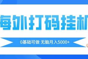 （14449期）海外打码平挂机项目，全自动撸美金，无脑月入5000+