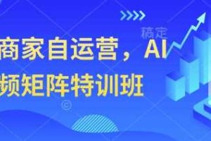 实体商家自运营，AI短视频矩阵特训班