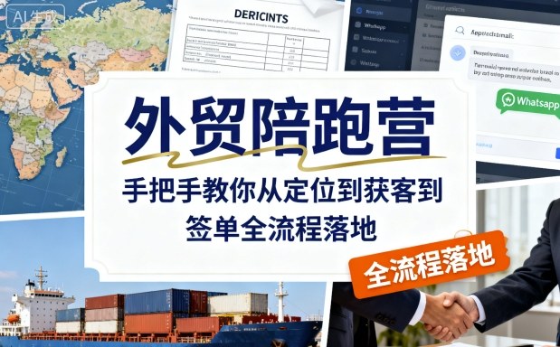 外贸陪跑营,手把手教你从定位到获客到签单全流程落地