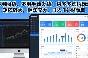 (17108期)不用囤货、不用手动发货!拼多多虚拟玩法,矩阵放大,日入 1K 很简单