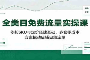 全类目免费流量实操课：依托SKU与定价搭建基础，多套零成本方案撬动店铺自然流量