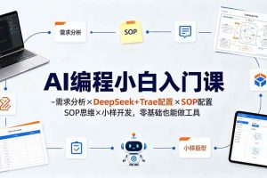 （19539期）AI编程小白入门课-需求分析×DeepSeek+Trae配置×SOP思维×小样开发，零基础也能做工具
