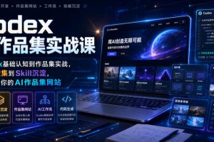 Codex AI作品集实战课，从Codex基础认知到作品集实战，从灵感搜集到Skill沉淀，打造属于你的AI作品集网站