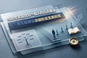 （19194期）付费文章：给原生家庭比较一般人的几点建议，五条实操建议突破阶层发展困境