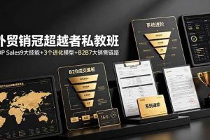 （19156期）外贸销冠超越者私教班：TOP Sales9大技能+3个进化模型+B2B7大销售链路，系统进阶