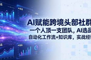 （19110期）AI赋能跨境头部社群-更新6月：一个人顶一支团队，AI选品+自动化工作流+知识库，实战经验