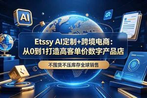（18974期）Etsy AI定制+跨境电商：从0到1打造高客单价数字产品店，不囤货不压库存全球销售