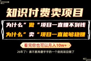 普通人为什么能够靠卖项目轻松月入10W+，而做项目却容易成炮灰，卖项目为什么能够稳賺不赔？【揭秘】