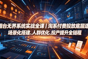 万相台无界系统实战全课｜淘系付费投放底层逻辑、场景化搭建、人群优化、投产提升全链路运营教程