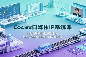 Codex自媒体IP系统课：IP诊断Skill打造爆款复刻，数字人视频多平台自动发布实操