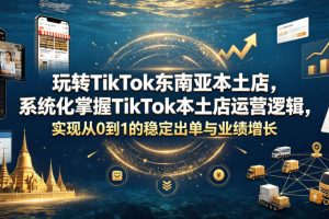 玩转TikTok东南亚本土店，系统化掌握TikTok本土店运营逻辑，实现从0到1的稳定出单与业绩增长