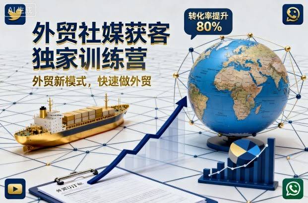 外贸社媒获客独家训练营，外贸新模式，快速做外贸（更新26年6月）