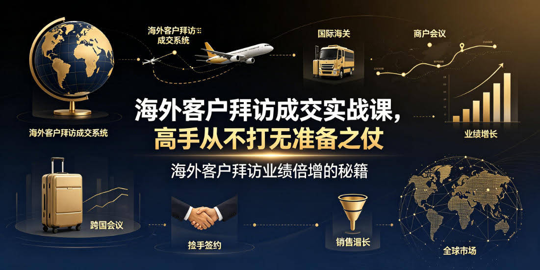 海外客户拜访成交实战课，高手从不打无准备之仗，海外客户拜访业绩倍增的秘籍