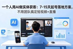 （18432期）一个人用AI做实体获客：7-15天起号落地方案，不用团队搞定短视频+直播