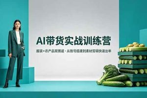 （18355期）AI带货实战训练营，服装+农产品双赛道，从账号搭建到素材剪辑快速出单