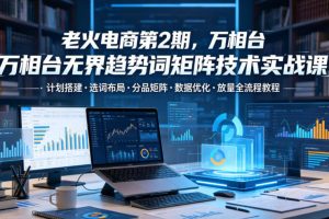 老火电商第2期，万相台无界趋势词矩阵技术实战课，计划搭建・选词布局・分品矩阵・数据优化・放量全流程教程