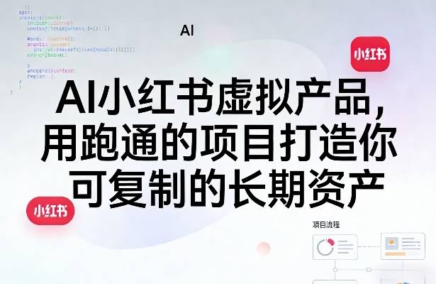 AI小红书虚拟产品，用跑通的项目打造你可复制的长期资产（更新）
