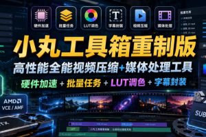 小丸工具箱重制版–高性能全能视频压缩+媒体处理工具｜硬件加速+批量任务+LUT调色+字幕封装