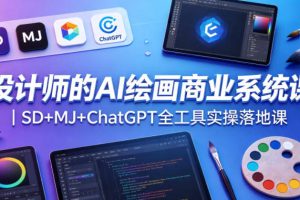 设计师的AI绘画商业系统课｜SD+MJ+ChatGPT全工具实操落地课