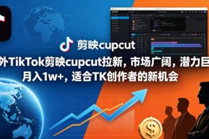 海外TikTok剪映cupcut拉新，市场广阔，潜力巨大，月入1w+，适合TK创作者的新机会