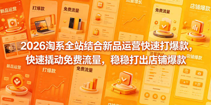 2026淘系全站结合新品运营快速打爆款，快速撬动免费流量，稳稳打出店铺爆款（更新5月12日）