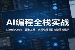 AI编程全栈实战：ClaudeCode、谷歌工具，多类软件项目完整落地教学