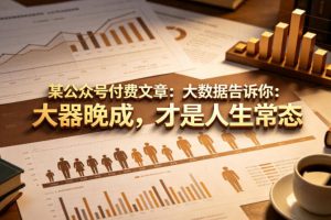 某公众号付费文章：大数据告诉你：大器晚成，才是人生常态