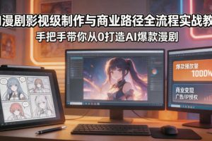 AI漫剧影视级制作与商业路径全流程实战教学，手带你从0打造AI爆款漫剧