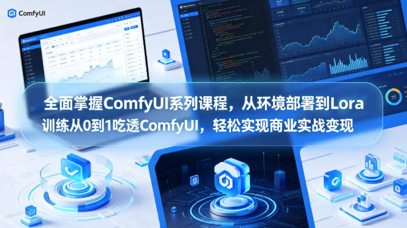 全面掌握ComfyUI系列课程，从环境部署到Lora训练从0到1吃透ComfyUI，轻松实现商业实战变现