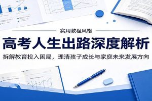 高考人生出路深度解析：拆解教育投入困局，理清孩子成长与家庭未来发展方向