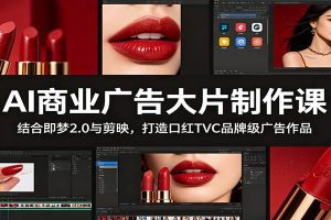 AI商业广告大片制作课：结合即梦2.0与剪映，打造口红TVC品牌级广告作品