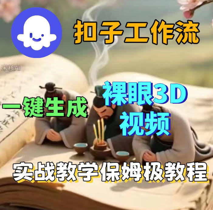 Coze扣子智能体工作流一键生成3D裸眼视频，保姆级搭建教学