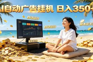 AI自动广告挂机 日入350+ 真正做到躺赚式变现，根本花不完！