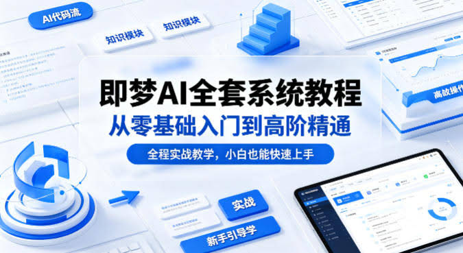 即梦AI全套系统教程,从零基础入门到高阶精通,全程实战教学,小白也能快速上手