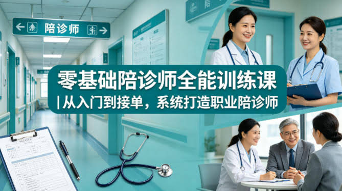 零基础陪诊师全能训练课｜从入门到接单，系统打造职业陪诊师