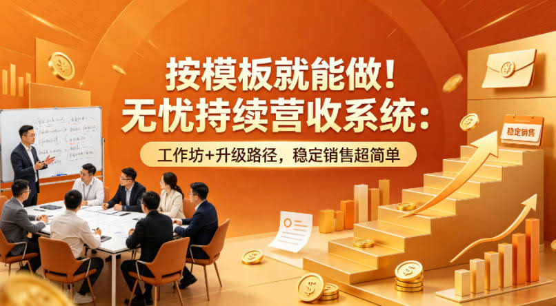 按模板就能做！无忧持续营收系统：工作坊+升级路径，稳定销售超简单【原创双语字幕】