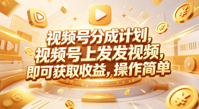 视频号分成计划，599元众筹的Red团队课程，视频号上发发视频，即可获取收益，操作简单