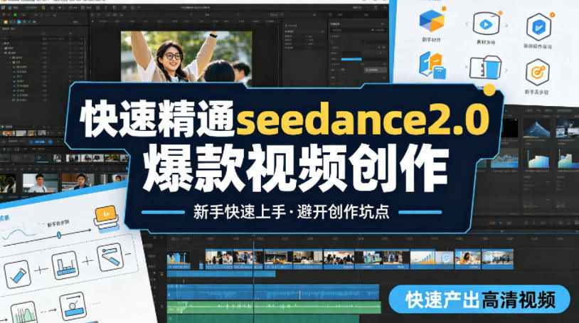 快速精通seedance2.0爆款视频创作，快速产出高清视频，避开大量创作坑点，新手也能快速上手