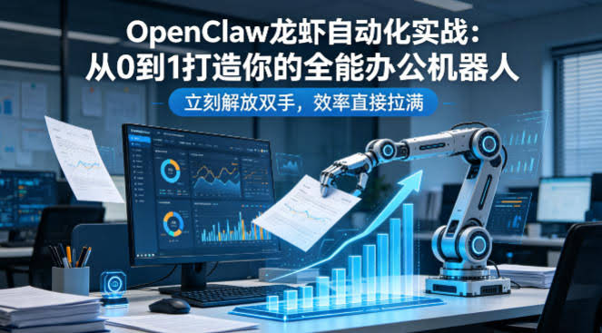 OpenClaw龙虾自动化实战：从0到1打造你的全能办公机器人，立刻解放双手，效率直接拉满