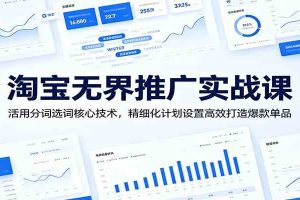 淘宝无界推广实战课：活用分词选词核心技术，精细化计划设置高效打造爆款单品