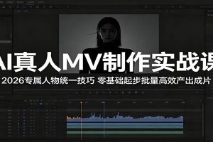 AI真人MV制作实战课：2026专属人物统一技巧，零基础起步批量高效产出成片