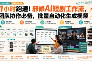 1小时跑通！邪修AI短剧工作流，团队协作必备，批量自动化生成视频