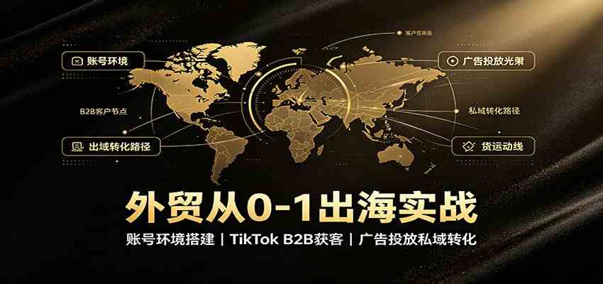 外贸从0-1出海实战:账号环境搭建,TikTok B2B获客,广告投放私域转化