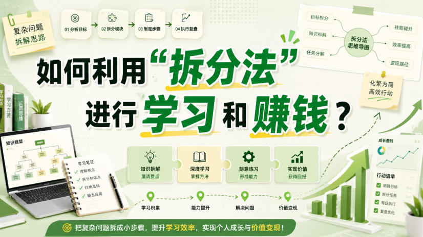 付费文章：如何利用“拆分法”进行学习和賺钱？