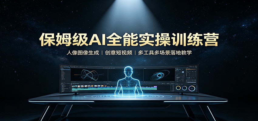保姆级AI全能实操训练营：人像图像生成，创意短视频，多工具多场景落地教学