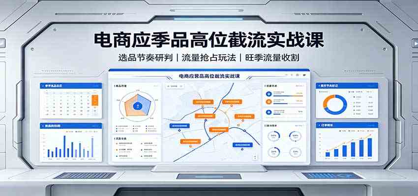 电商应季品高位截流实战课:选品节奏研判,流量抢占玩法,旺季流量收割