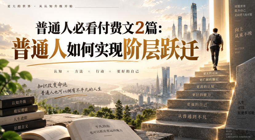普通人必看付费文2篇：普通人如何实现阶层跃迁