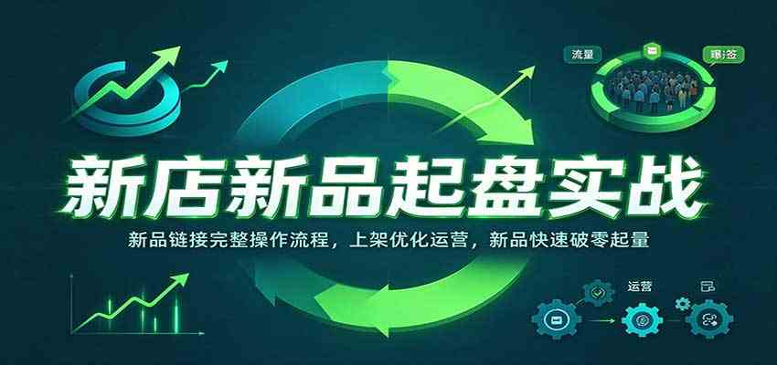 新店新品起盘实战：新品链接完整操作流程，上架优化运营，新品快速破零起量